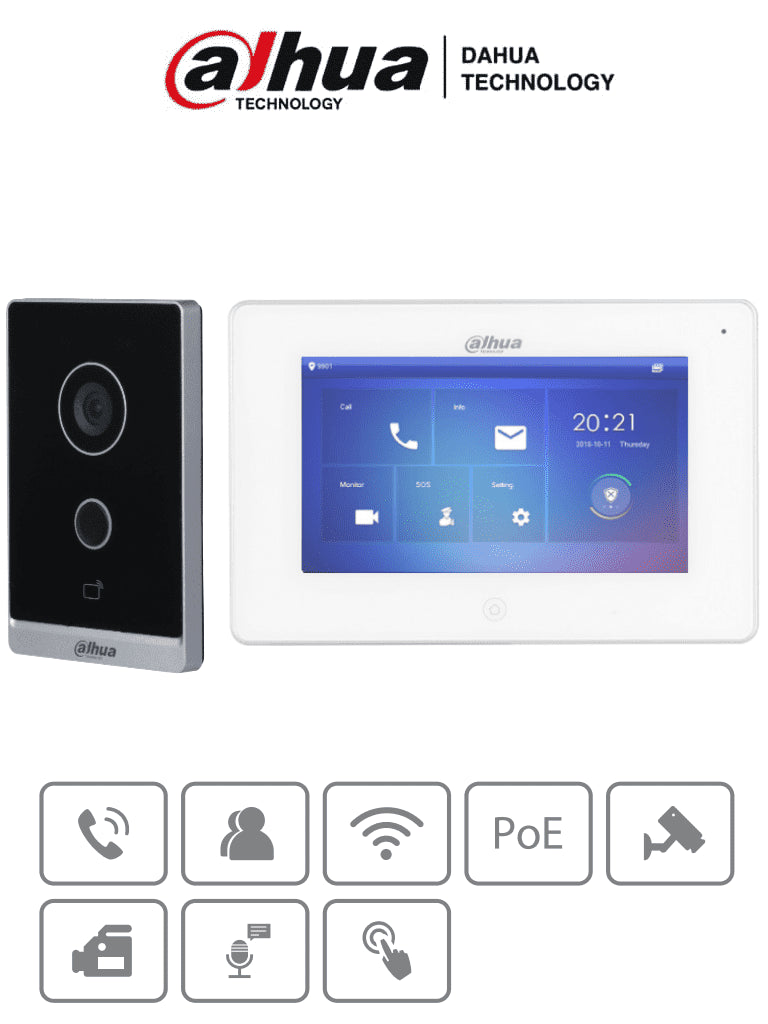DAHUA KTW01 - Kit de Videoportero WiFi/ Monitor con Pantalla de 7 DAHUA KTW01 - Kit de Videoportero WiFi/ Monitor con Pantalla de 7